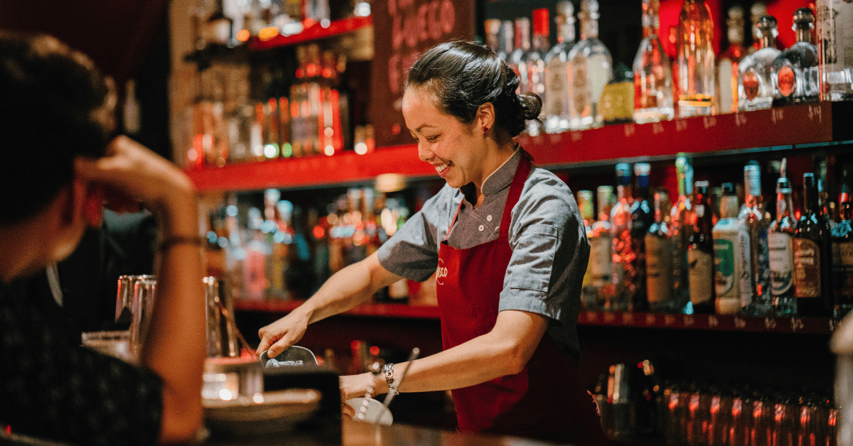 Happy bartender